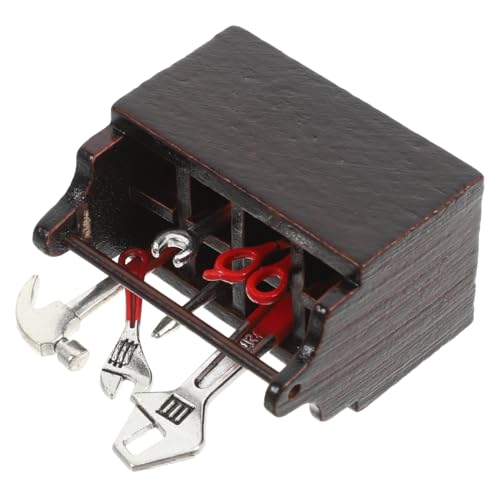 Kisangel 1 Satz Kleine Werkzeugkiste DIY-use-Modell Lustiges Werkzeugkasten Spielzeughaus Prop Minihaus Schmücken Für Minihaus Mini Hausmöbel Aluminiumlegierung von Kisangel