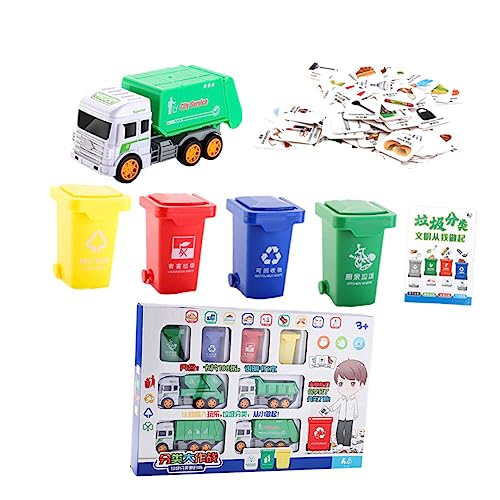 Kisangel 1 Satz Lernspielzeug Abfall Trennsystem mit Recycling Fahrzeug Lustiges Pädagogisches Abfall Sortierspielzeug für Fördert Umweltbewusstsein und von Kisangel