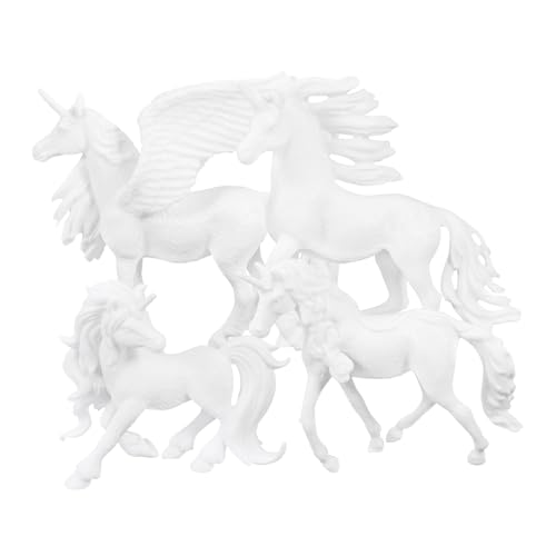 Kisangel 1 Satz Malspielzeug Für Einhornfiguren DIY Einhornfiguren Bemalen Kleine Figuren Einhorn Einhorn-malerei Für Einhornfiguren Selber Machen Abs Weiß 4 Stück von Kisangel