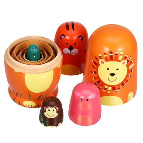 Kisangel Set Russischer Matrjoschkas Handgefertigte Stapelpuppen Aus Holz Weihnachtsmotive Sicher Für Kleinkinder von Kisangel