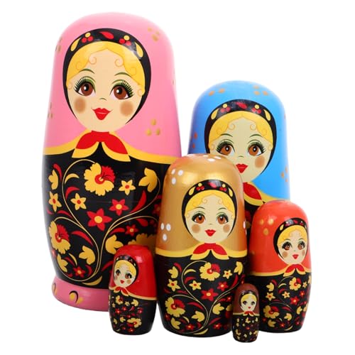 Kisangel Matrjoschkas Für Jungen Und Mädchen Stapelspielzeug Russische Matrjoschkas Aus Holz Kleinkind-geburtstagsornament Dekoratives Handwerk von Kisangel