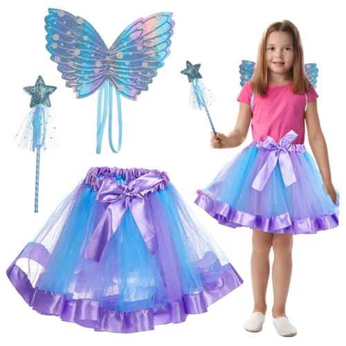 Kisangel 1 Satz Mesh-Tutu-Rock Schmetterlingsrock Schmetterlings-Kostümrock kleines mädchen tutu Märchenkostüm halloween kostüm kostüm Kleidung anziehen Partyröcke für Frauen Flachs von Kisangel