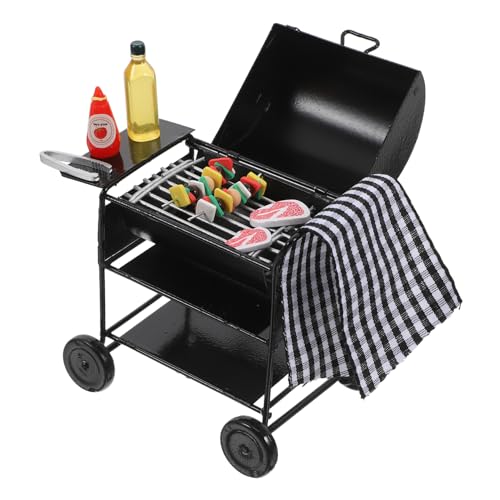 Kisangel 1 Satz Mini-Grill Mini-Barbecue Maker Szenenlayout- Kleiner Grill Puppenhaus Miniaturgrill Simulierter Grill Kleiner Miniaturgrill Miniatur-grillrost Küchengeräte Legierung von Kisangel