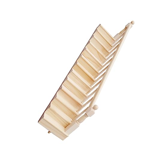 Kisangel 1 Satz Mini Holztreppe für Puppenhaus mit Handlauf Miniaturtreppe aus Solidem Holz für Spielhäuser Garten und Wohnzimmereinrichtungen und Leicht zu Transportieren Kisangel 1 Satz Mini Holztreppe für Puppenhaus mit Handlauf Miniaturtreppe aus Solidem Holz für Spielhäuser Garten und Wohnzimmereinrichtungen und Leicht zu Transportieren von Kisangel