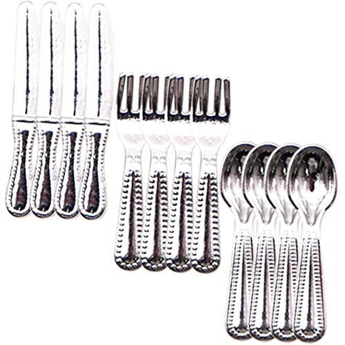 Kisangel 1 Satz Mini Messer und Esslöffel küchenspielzeug für Kitchen Toys for kochgeschirr Miniaturspielzeug Lernspielzeug für Legierung Silver von Kisangel
