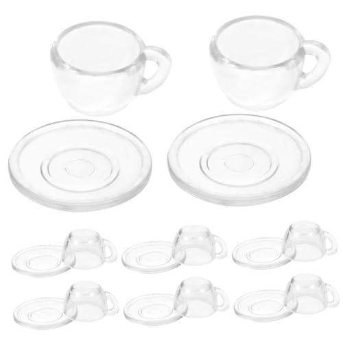 Kisangel 1 Satz Mini-Tasse bastelsets für bastelzeug für spielzeuge für teetasse mit untertasse Puppenhaus Teegeschirr Mini-Teetasse Puppenhaus Miniaturen Plastik von Kisangel