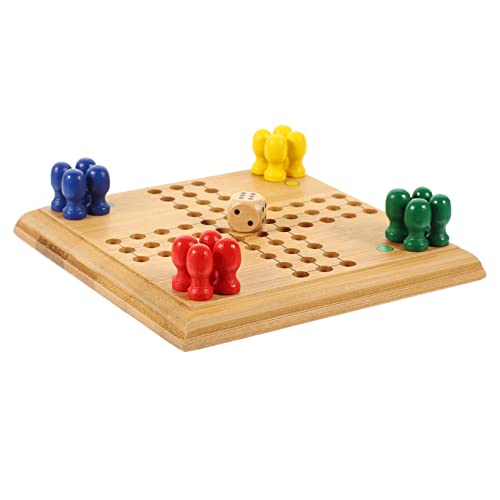 Kisangel 1 Satz Mini Tragbares Fliegendes Schachspiel für Bambus mit Hochwertigem Schachbrett Fördert Logisches und Kreativität Lernspielzeug für Familien und Freunde von Kisangel