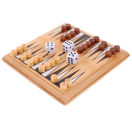 Kisangel 1 Satz Mini Tragbares Schachspiel aus Bambus für Erwachsene Pädagogisches Strategiespiel für Familien Reisen und Partys Fördert Beobachtungs und Lernfähigkeiten von Kisangel