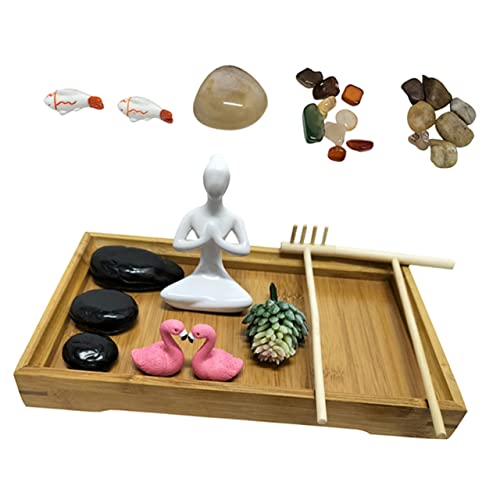 Kisangel 1 Satz Mini Zen Garten Kreative Sanddekoration für Meditation und Schreibtisch Holzfarbe Perfektes für Raumgestaltung Kisangel 1 Satz Mini Zen Garten Kreative Sanddekoration für Meditation und Schreibtisch Holzfarbe Perfektes für Raumgestaltung von Kisangel