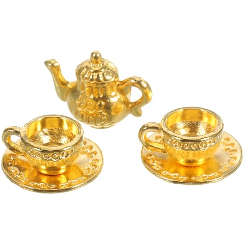 Kisangel Kleiner Teekannen Satz für Puppenhäuser Miniatur aus Metall Dekorative Kleiner mit Teetasse Simuliertes Teeservice für Büro und Zuhause Handgefertigte Miniatur Dekoration Kisangel Kleiner Teekannen Satz für Puppenhäuser Miniatur aus Metall Dekorative Kleiner mit Teetasse Simuliertes Teeservice für Büro und Zuhause Handgefertigte Miniatur Dekoration von Kisangel