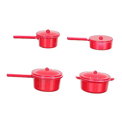 Kisangel 1 Satz Miniatur Küchengeschirr Mini Topf Mini Hausdekor Topf Modelldekoration Dekorativer Miniatur Topf Winzige Töpfe Winziges Kleiner Topf Haushalts Miniatur 4 Stück von Kisangel