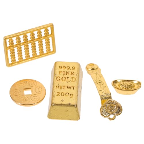 Kisangel 1 Satz Miniatur- -Zubehör auslauf Outlet rechenbrett autodeko Auto Dekoration Mini-Landschaftsverzierung Mini-Haushandwerk kleines Hauszubehör Barren-Modell Plastik Golden von Kisangel