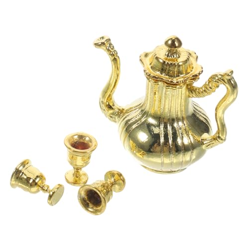 Kisangel 1 Satz Miniatur- teekessel Retro puppenhauszubehör Dollhouse zubehör Dollhouse Accessories puppenhaus zubehör Geschirrset Rollenspielset Mini- Eisen Silver von Kisangel