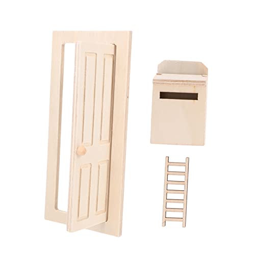 Kisangel 1 Satz Miniaturmodell für kinderspielzeug Toys Modellbau Mini-Einrichtung Kinderpuppentürmodell Puppenhaus Briefkasten Puppenhaus-Ornament hölzern Weiß von Kisangel