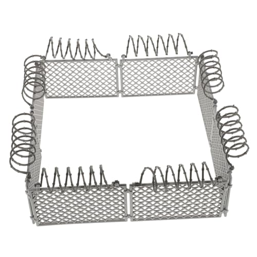 Kisangel 1 Satz Miniaturzaun Set für Puppenhaus Schutzzaun für Szenen DIY und Gefängnisszenarien Elegantes und Funktionales Zubehör für Miniaturlandschaften Hellgrau von Kisangel