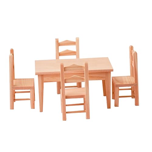 Kisangel 1 Satz Möbelset für Puppenhaus Maßstab und Stühle Wohnaccessoires für DIY Puppenhäuser und Spielszene Hochwertige Holzmaterialien Langlebig und Farblich Stabil von Kisangel