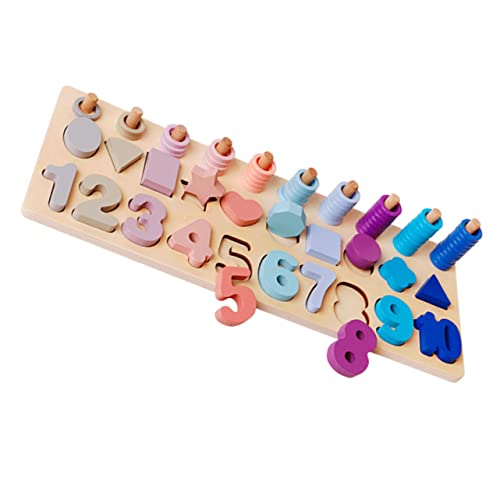 Kisangel 1 Satz Montessori Holzspielzeug Zahlenform Puzzle für Kleinkinder Lernspielzeug Kognitiven Fähigkeiten Hand Augen Koordination und Logischem von Kisangel