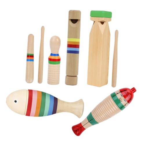 Kisangel 1 Satz Musikinstrumentenset Für Die Frühe Bildung Spielzeuge Kinderinstrumente Schlaginstrument Kleinkind -Percussion -Instrument Bildungsspielzeug Holz von Kisangel