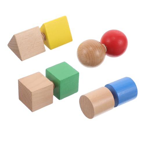 Kisangel 1 Satz NUT -Kombinationsspielzeug holzspielzeug Motorikspielzeug Langlebiges Lernspielzeug Stielspielzeug Bauen Steckpuzzlespielzeug von Kisangel