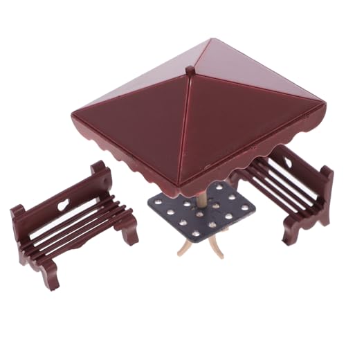 Kisangel 1 Satz Parkstuhl Modell Miniaturpuppenhausmöbel Puppenstubenmöbel Puppenhaus-miniaturen Mini-plastikmöbel Schmücken Mini-hausbankmodelle Miniaturmöbel Aus Kunststoff Dark Brown Abs von Kisangel