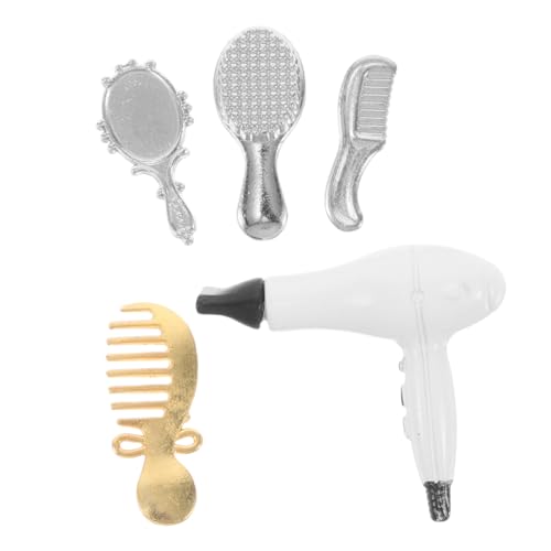 Kisangel 1 Satz Puppenhaus Für Kleinkinder Haartrockner Haarschmuck Für Babypuppen Haarstyling-Werkzeuge Friseursalon Spielset Legierung von Kisangel
