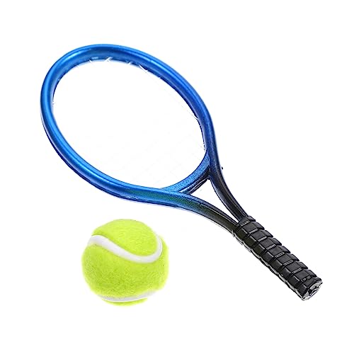 Kisangel 1 Satz Puppenhaus-Tennisschläger für kinderspielzeug dekorative Accessoires Mini-Haustennis Miniatur Mini-Hausversorgung Mini-Tennisschläger-Modell Plastik Blue von Kisangel