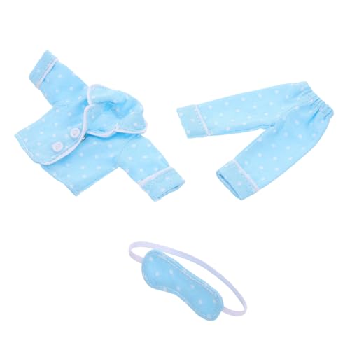 Kisangel 1 Satz Puppenkleidung Spielzeit Puppen-Outfits Für Rollenspiele Mini Mädchen Puppenoutfit Zum Übernachten Kleiderschrank Bequeme Puppen-nachtwäsche Puppenpyjama Sky-Blue Polyester von Kisangel