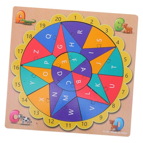 Kisangel 1 Satz Puzzle Bildungsspielzeug Alphabettafel Englisches Passendes Passendes Für Vorschulkinder Englisches Rätsel Englisches Alphabet Holz von Kisangel