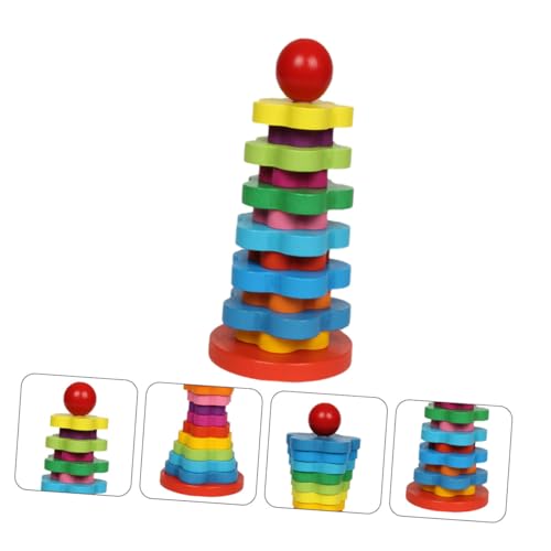 Kisangel 1 Satz Rainbow Stapelturm aus Teiliges für Kreativität Hand Augen Koordination und Sozialer Interaktion Montessori von Kisangel