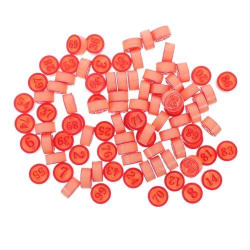 Kisangel 1 Satz Schachzubehör Schachbrett Brettspiele Bauern Zahlenschachersatz Schach Ersatz Zahlenschach aus Kunststoff Bingo-Spiel-Requisiten Plastik rot von Kisangel
