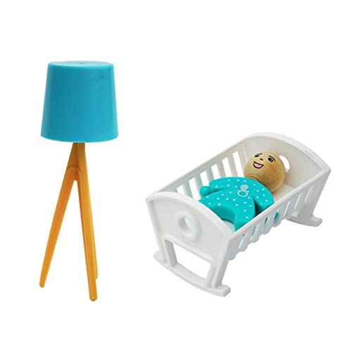 Kisangel 1 Satz Simulierte Krippenstehlampe Mini Möbel Mini-stehlampen- Mini-Haus-hausdekorationen Miniatur-simulationslampe Mini-Haus-Ornament-miniaturen Mini-hausbett Plastik Weiß von Kisangel