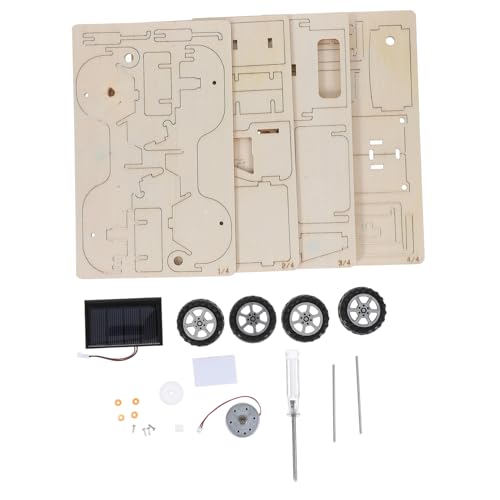 Kisangel 1 Satz Solarbetriebener Auto Bausatz Unfertiges Holzspielzeug zum Selbstbauen Kinderspielzeug für Wissenschaftliche Projekte Lehrmittel für DIY Modellauto von Kisangel
