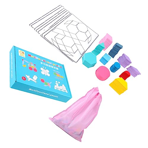 Kisangel 1 Satz Tangram Puzzle Teiliges Holzspielzeug für Frühes Lernen Fördert Kreativität und Kognitive Fähigkeiten für Jungen und Jahren von Kisangel
