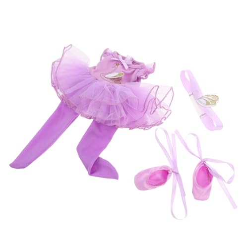 Kisangel 1 Satz Tutu Outfit mit Haarband und Schuhen Puppenbekleidung für Kreatives Spiel Ballerina Tanzkostüm Set von Kisangel