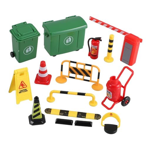 Kisangel 1 Satz Verkehrsbarrikadenmodell für Verkehrszeichen aus Straße Kinderspielzeug klein Mini-Signal-Modell Mini-Simulationsmodell Plastik von Kisangel