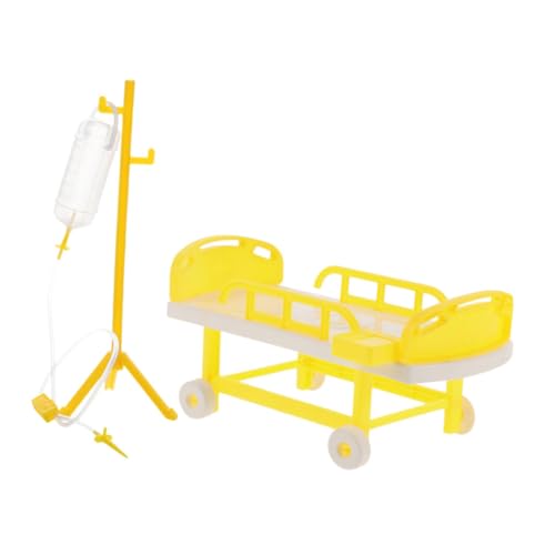 Kisangel 1 Satz medizinisches Bett interaktives zubehör Tragbares Spielset Krankenhausbett Kind vorgeben Mädchen Arzt-Spielset Plastik Yellow von Kisangel