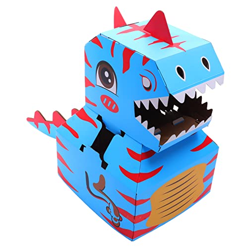 Kisangel 1 Satz tragbarer Karton bastelset basteln für dinozu Lernspielzeug Toys for tragbare DIY- -Dinosaurier tragbares DIY- für Papier Blue von Kisangel