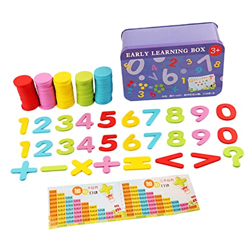 Kisangel 1 Schachtel Kreis Blatt zählen Bildungsspielzeug Lernspielzeug für kindergeburtstags mitgebsel holzspielzeug Frühpädagogisches kognitives für Babys Eisen von Kisangel