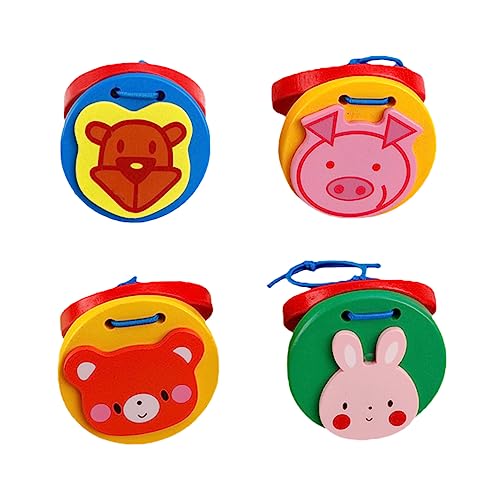 Kisangel 1 Set 4 Stück Holzkastagnetten Kinderspielzeug Holzinstrumente Musikinstrumente Kinderspielzeug Musikpädagogisches Schlagspielzeug Vorschulkinder Musikspielzeug von Kisangel
