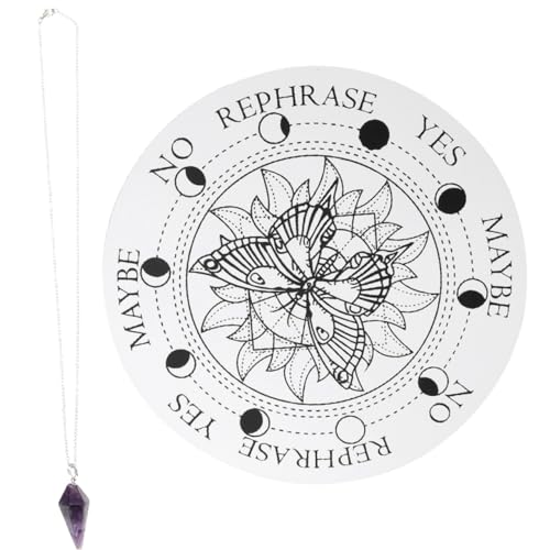 Kisangel 1 Set Aus Geschnitzten Holzornamenten Pendelbrett Basteln Wahrsagen Meditationsketten Wünschelrutenpendel Halskette Hexenbedarf Und Werkzeuge Holzbrett Heimdekoration von Kisangel