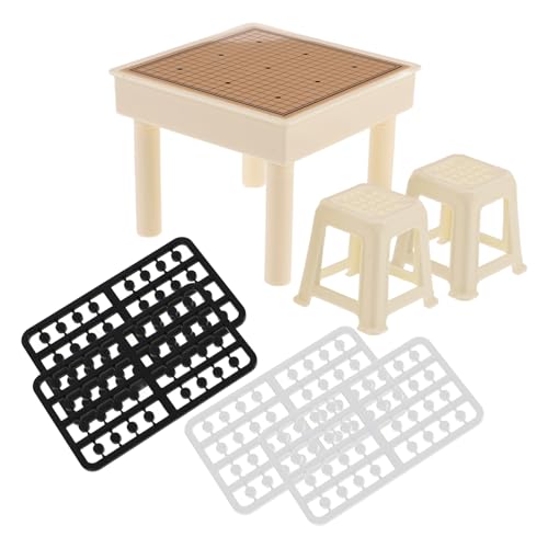 Kisangel Puppenhaus-Miniatur-schachtisch 1 Set Miniatur-hausbausatz Mini-Spielzeug Tragbarer Klapptisch Und Stühle Für Jungen Und Mädchen von Kisangel