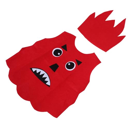 Kisangel 1 Set Drama Kostüm Party Ankleiden Verkleidungskostüme Mädchen Rollenspiel Kleidung Rollenspiel Kostüm Kinderkostüme Karnevals Outfits Vliesstoff Rot von Kisangel