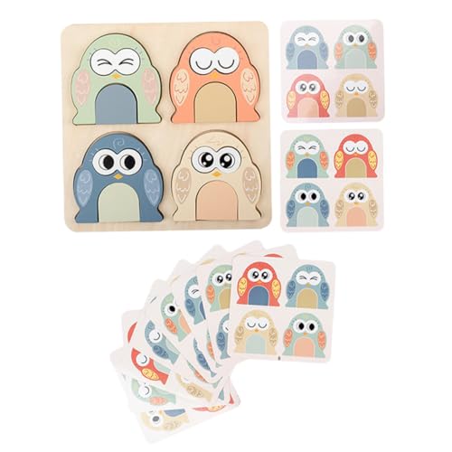 Kisangel 1 Set Hölzerne Tierform -Puzzle Für Kinder Farbanpassung Und Ausdruck Lernspielzeug Für Frühe Bildung Für Innenspiele von Kisangel