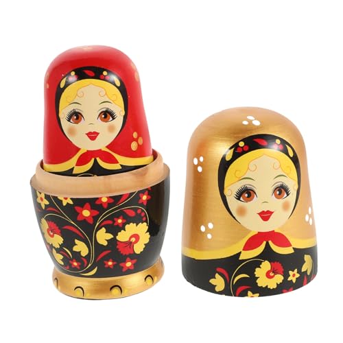 Kisangel 1 Set Holzpuppenspielzeug Weihnachts Nistpuppen Nesting Dolls Für Stapelpuppen Matroschka Russisches Nesting Bunny Spielzeugpuppen Matroschka Nesting Dolls Russisches von Kisangel