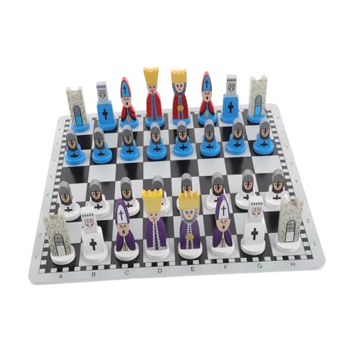 Kisangel 1 Set Kinderschachspiel Tragbares Und Faltbares Schachbrett Mini-Schachbrett Mittelalterliches Schachspiel Schachspiel Kinderschachspiel Kinderschachspiele von Kisangel