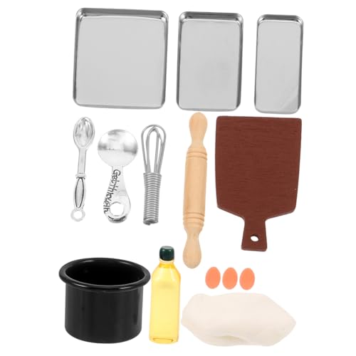 Kisangel 1 Set Küchen Backzubehör Mini Werkzeuge Zubehör Kleine Winzige Backornamente Mikro Szenen Dekoration Puppenhaus Requisiten Simulation Backzubehör Rollenspiel Kunststoff von Kisangel