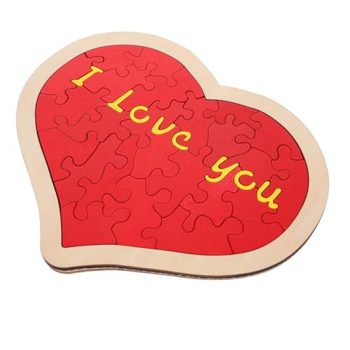 Kisangel 1 Set Liebespuzzle Herzen Herzpuzzle Jahrestag Ehemann Valentinstagspuzzle Geburtstag Kleine Puzzles In Form Einer Hochzeit Valentinstag Heiratsdekorationen Rotes Holz von Kisangel