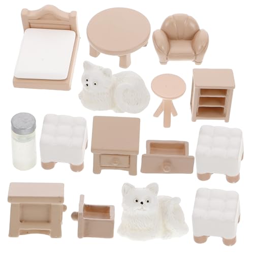 Kisangel 1 Set Mini Möbel Set Bausätze Dinge Miniaturen Puppeneinrichtung Stil Kleines Zimmer Zubehör Miniaturmöbel Miniatur Bausatz Harz von Kisangel