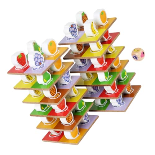 Kisangel 1 Set Obst Stapel Stapeln Spiel Sortierung Stapeln Balance Spiel Gebäude Balance Blöcke Stapeln Stapeln Holz von Kisangel