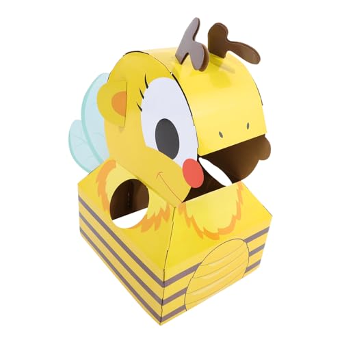 Kisangel 1 Set Papierbox Flugzeugspielzeug Tragbares DIY Für Tierkostüm Tragbares Tierkarton Herstellungsspielzeug Kinderkartonkostüm DIY Kartonspielzeug DIY Tierspielzeug Gelb von Kisangel